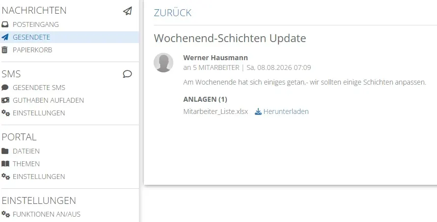 Nachrichten, SMS & E-Mails senden