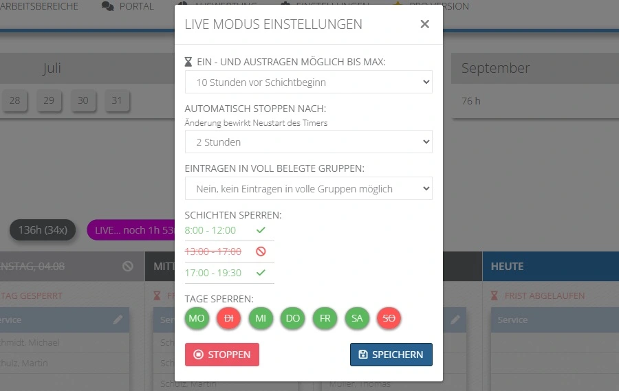 Live Modus