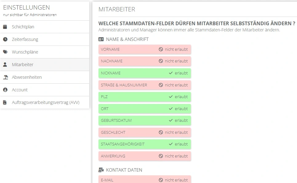 Stammdaten selbst verwalten